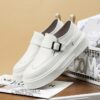 Newness Mens White Loafers Elevate your casual style with these comfortable and modern loafers