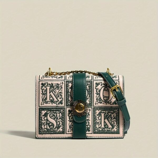 Newness Celestial Sun Embroidered Chain Bag: A chic, versatile chain bag with celestial sun embroidery, perfect for elevating any outfit.