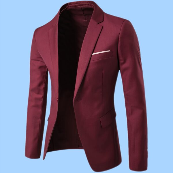 The Newness Cairo Slim Fit Suit Jacket in premium polyester, showcasing a modern tailored fit.