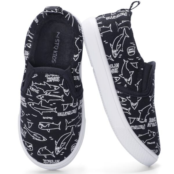 Stylish and comfortable preppy plaid canvas slip-on shoes for boys, perfect for casual wear.