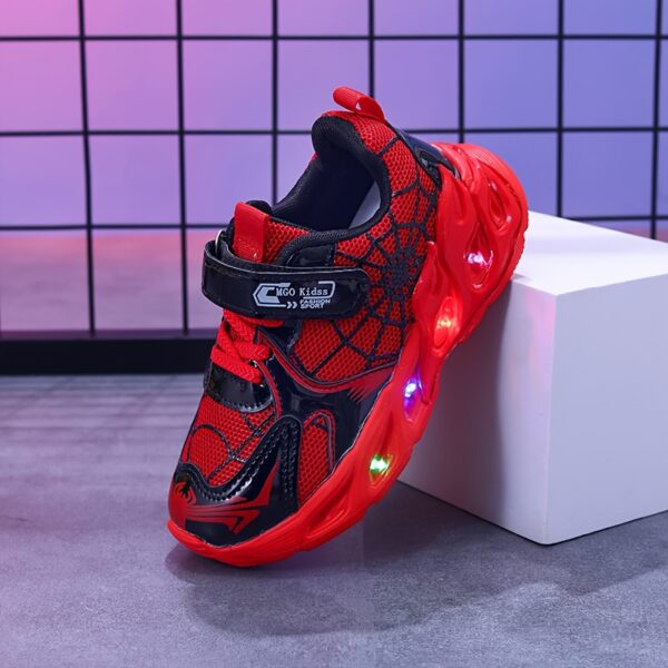 Stylish and comfortable MGO Kids LED sneakers, Galaxy Glow design, lighting up with every step.