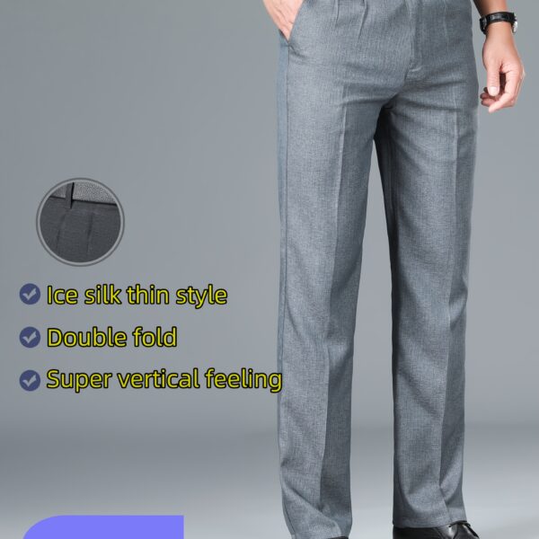 Lightweight Embroidered Men's Summer Business Pants in a stylish modern design, perfect for summer business attire.
