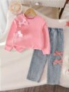 Adorable Pastel Dreams Girls Bow Set in pastel colors perfect for back to school or special occasions