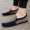 Newness Mens Plaid Loafers Breathable canvas loafers with a rubber sole perfect for casual outings Stylish plaid pattern