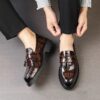 Newness Casablanca Mens Fringed Loafers in premium PU leather showcasing the vintage inspired design and comfortable fit