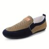 Newness Mens Plaid Loafers Breathable canvas loafers with a rubber sole perfect for casual outings Stylish plaid pattern