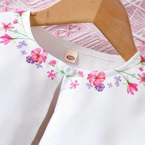 Adorable Serene Garden floral print dress, perfect for parties and everyday wear.