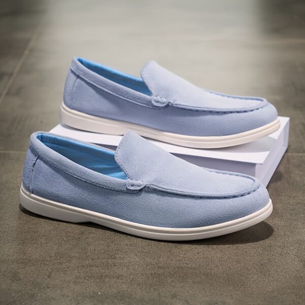 Newness Pastel Blue Mens Slip On Loafers Comfortable and stylish pastel blue loafers for men perfect for elevating any casual outfit