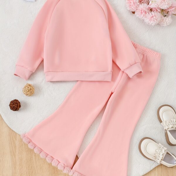 Adorable girls fleece set in pink and white, perfect for autumn or winter. The set includes a matching fleece jacket and pants, ideal for keeping your little one warm and cozy.