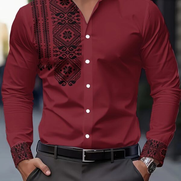 Newness Cairo Nights Floral Print Shirt: A stunning, breathable polyester shirt in a vibrant floral print, perfect for spring and fall. Model showcases the shirt's flattering fit and versatile style.