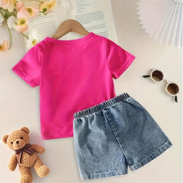 Adorable girls denim set with a cute bowknot, perfect for spring, summer, or fall. Shop Newness for stylish kids' fashion.
