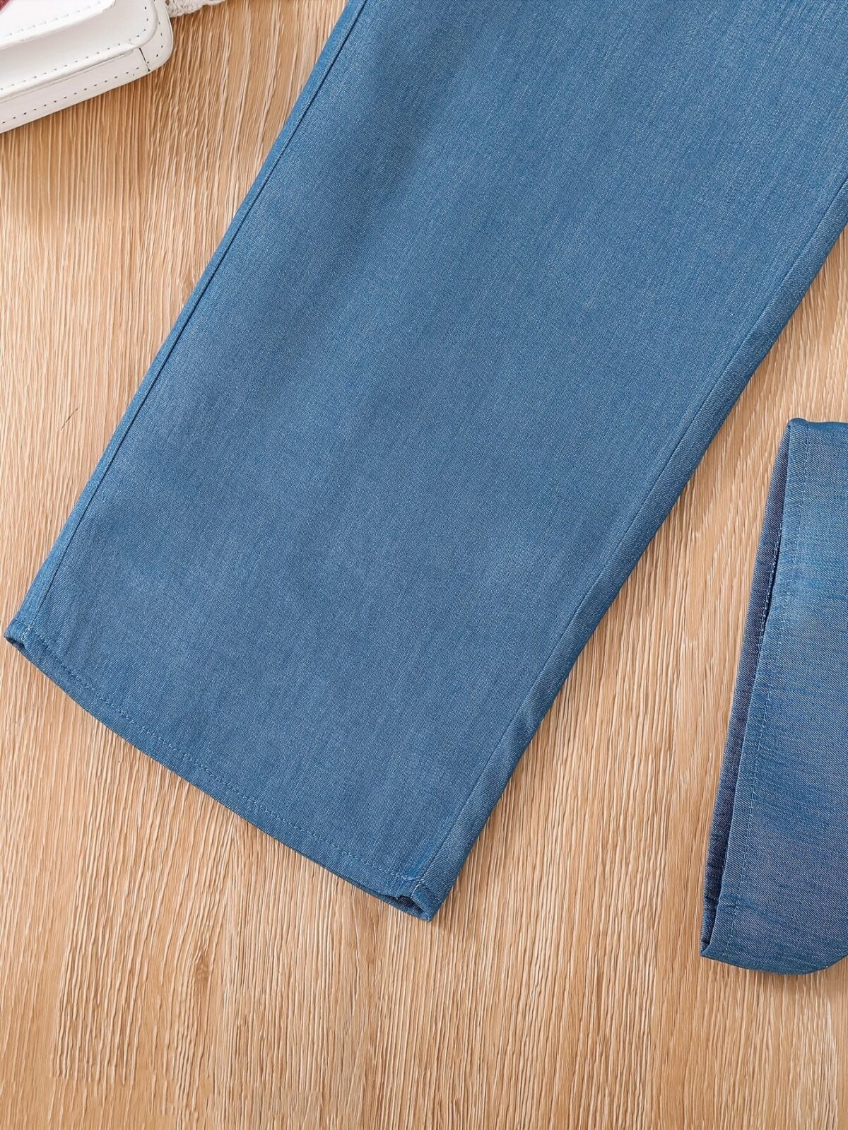 Adorable girls denim set perfect for autumn Featuring stylish denim jacket and pants ideal for casual outings