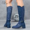 Newness Midnight Bloom Navy Blue Boots Elevate your style with these elegant navy blue boots perfect for any occasion