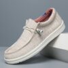 Womens beige fabric loafers KOONEXY brand comfortable and stylish for casual wear