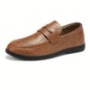 Newness Mens Slip On Loafers Effortless style meets ultimate comfort Brown leather loafers with a classic silhouette perfect for everyday wear