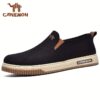 CANEMON Mens Canvas Slip Ons in stylish navy blue showcasing breathable canvas material and comfortable fit perfect for everyday wear