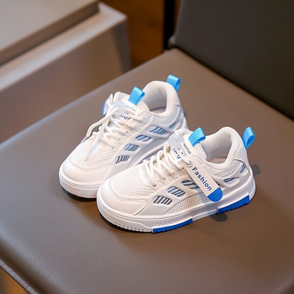 Stylish and breathable Newness Summer Breeze Kids Stripe Sneakers, perfect for spring, summer, and fall. Image shows kids' striped sneakers in a close-up.