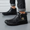 Newness Metropolitan Mens Zipper Loafers Classic microfiber loafers with a zipper detail offering comfort and style for all seasons