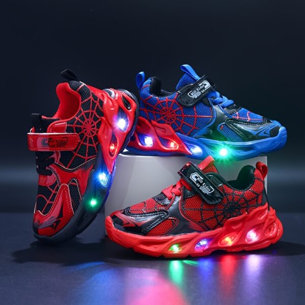 Stylish and comfortable MGO Kids LED sneakers, Galaxy Glow design, lighting up with every step.