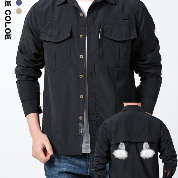 Model wearing the Newness Voyager Men's Nylon Shirt, a lightweight, breathable nylon shirt, ideal for travel and outdoor activities.