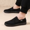 Newness Lightweight Mens Fabric Loafers in navy blue Experience effortless style with breathable fabric and lightweight comfort