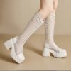 Newness Elevated Mesh Platform Boots Modern breathable platform boots perfect for any occasion Showcasing a stylish mesh design and elevated platform sole