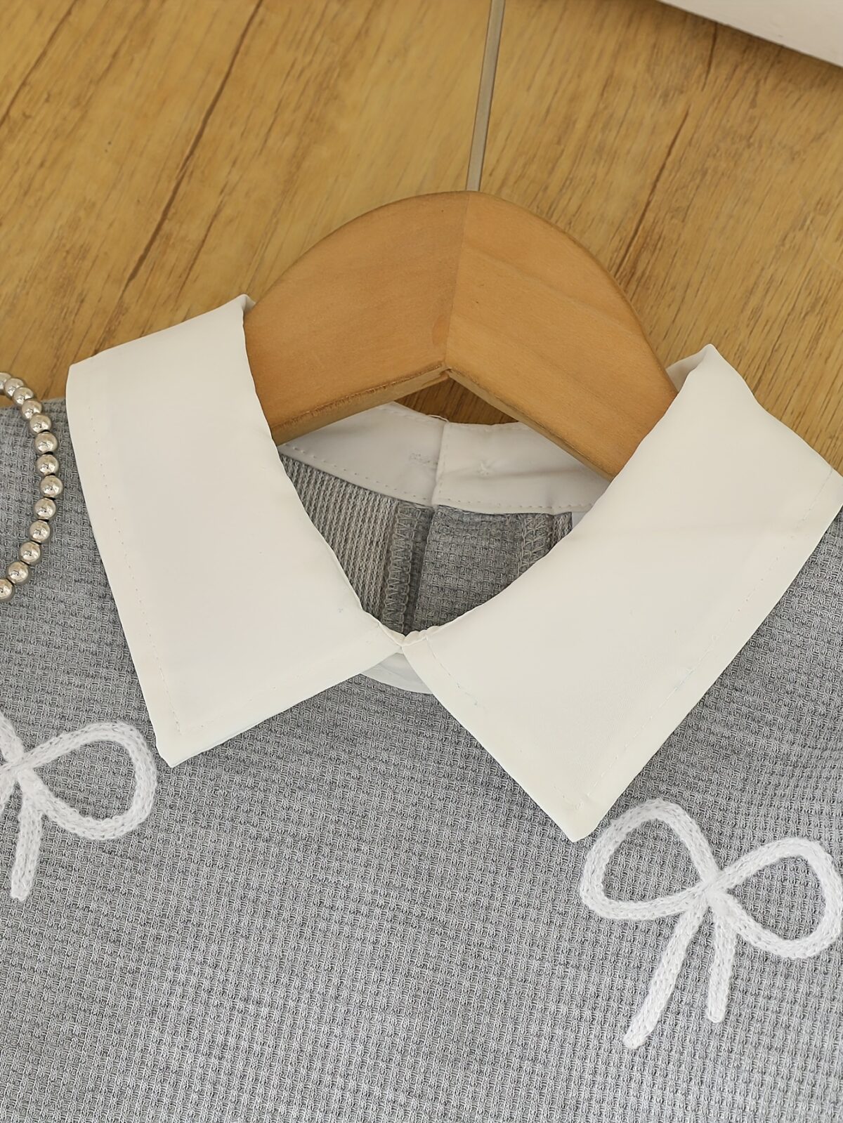 Adorable girls Playful Days Bow Embroidered Set perfect for fall and winter Featuring delicate bow embroidery this outfit is ideal for playful days