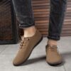 Newness Mens Slip On Loafers in sleek black Breathable PU upper and cushioned sole for all day comfort