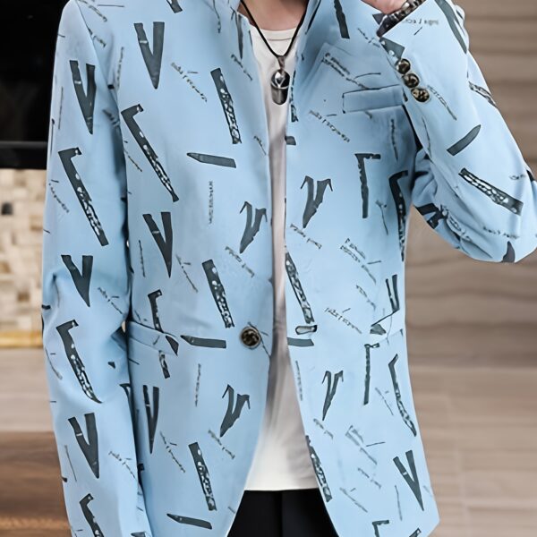 Cairo Nights Geometric Print Blazer by Newness. A modern, sophisticated blazer featuring a striking geometric print, perfect for any occasion.