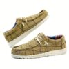 Newness Cairo Stroll Plaid Casual Loafers in breathable fabric with comfortable EVA sole perfect for everyday wear