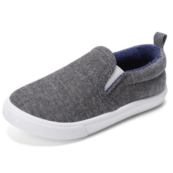Stylish and comfortable preppy plaid canvas slip-on shoes for boys, perfect for casual wear.