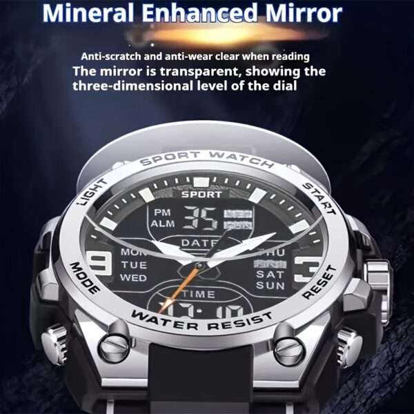 Newness Apex Dual Display Men's Sport Watch: Showcase your active lifestyle with this durable and stylish watch, featuring a dual display for ultimate functionality.