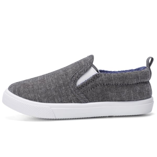 Stylish and comfortable preppy plaid canvas slip-on shoes for boys, perfect for casual wear.