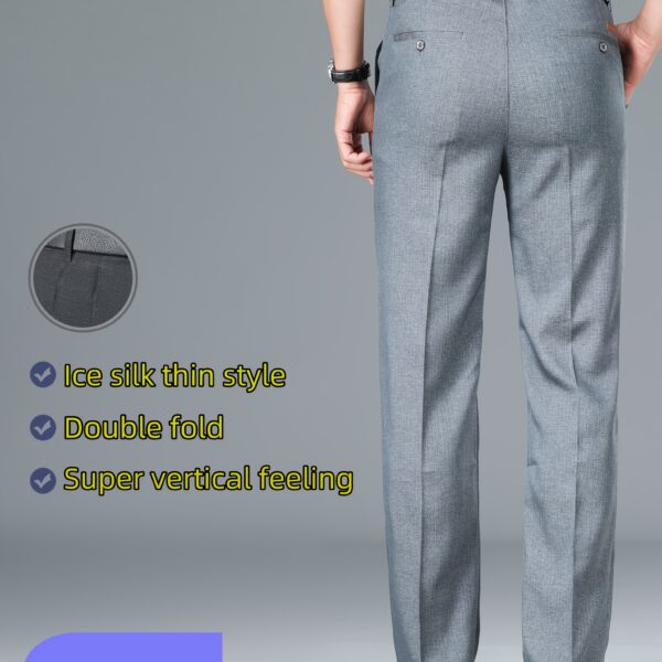 Lightweight Embroidered Men's Summer Business Pants in a stylish modern design, perfect for summer business attire.