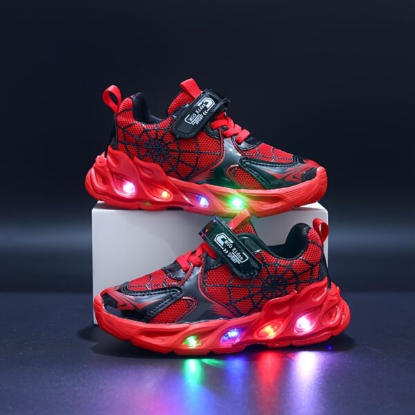 Stylish and comfortable MGO Kids LED sneakers, Galaxy Glow design, lighting up with every step.