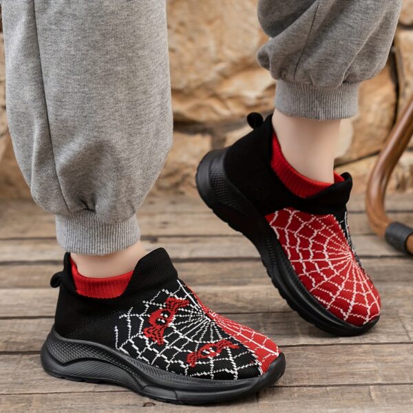 Newness Web-Slinger Spider Kid Shoes: Stylish and comfortable sneakers for kids, featuring a spider-web design.