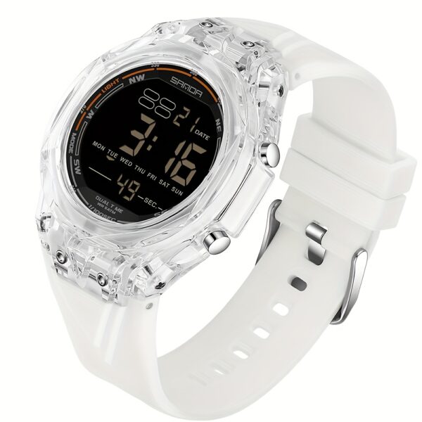 Newness Apex Digital Sports Watch: Sleek black digital sports watch with multiple features, perfect for an active lifestyle.
