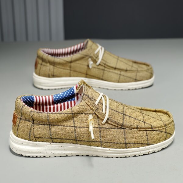 Newness Cairo Stroll Plaid Casual Loafers in breathable fabric with comfortable EVA sole perfect for everyday wear