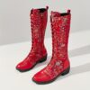 Newness Bloomsbury Floral Knee High Boots Elevate your style with these stunning floral knee high boots perfect for any occasion