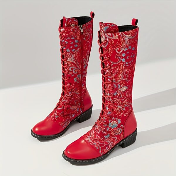 Newness Bloomsbury Floral Knee-High Boots: Elevate your style with these stunning floral knee-high boots, perfect for any occasion.