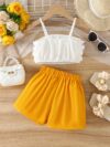 Adorable Summer Bloom Girls Shorts Set in a cheerful floral print perfect for sunny summer days The set includes a top and shorts