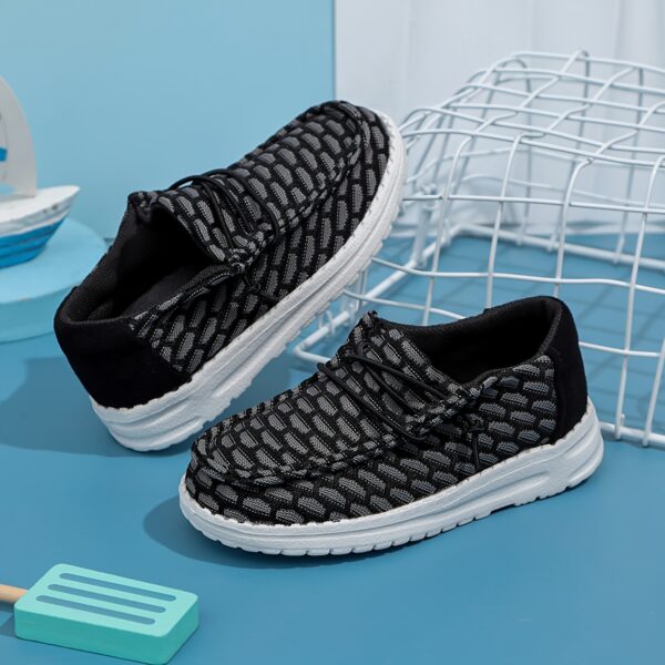 Newness Driftwood Plaid Boys' Casual Shoes - Stylish and comfortable plaid shoes for boys, perfect for everyday wear.