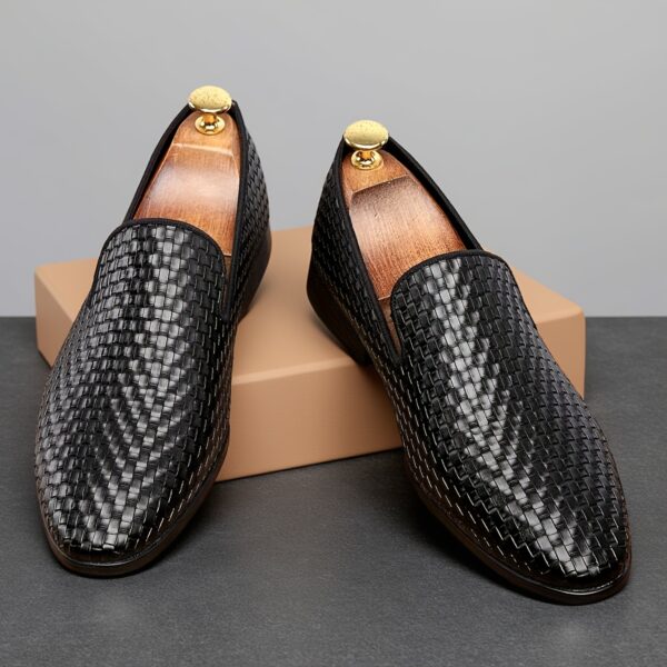 Newness Cairo Nights Woven Leather Loafers Elevate your style with these handcrafted breathable loafers perfect for any occasion