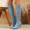 Midnight Bloom Stiletto Boots by VIPMRSKING Stunning stiletto boots in a rich dark color perfect for elevating any outfit