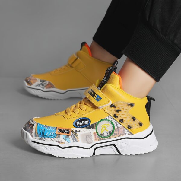 Stylish and comfortable Alagzi Playful Prints Boys' Sneakers, perfect for spring, summer, and fall. Showcasing vibrant prints and durable design.