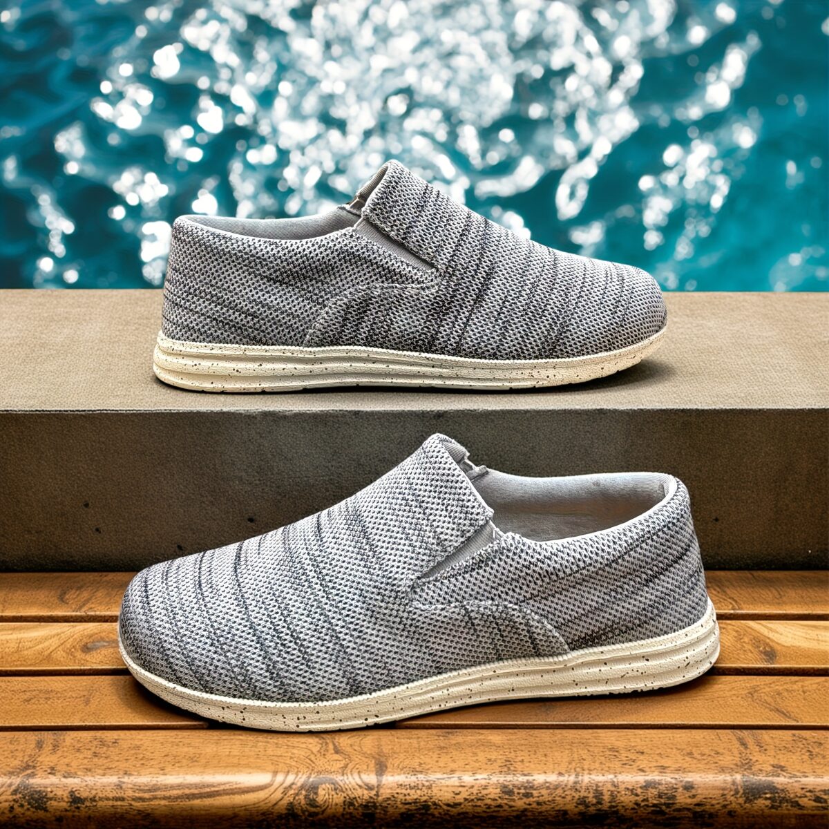 Newness Coastal Breeze Breathable Slip On Sneakers in white showcasing their comfortable design and breathable fabric Perfect for everyday wear