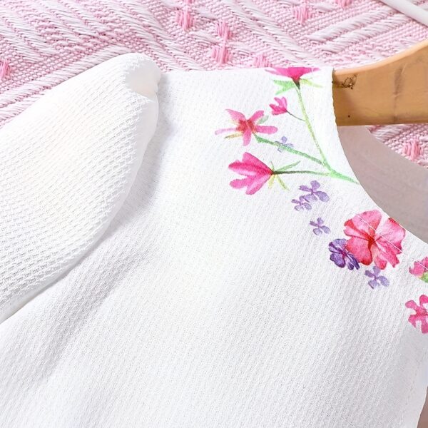 Adorable Serene Garden floral print dress, perfect for parties and everyday wear.