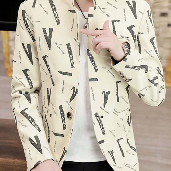 Cairo Nights Geometric Print Blazer by Newness. A modern, sophisticated blazer featuring a striking geometric print, perfect for any occasion.