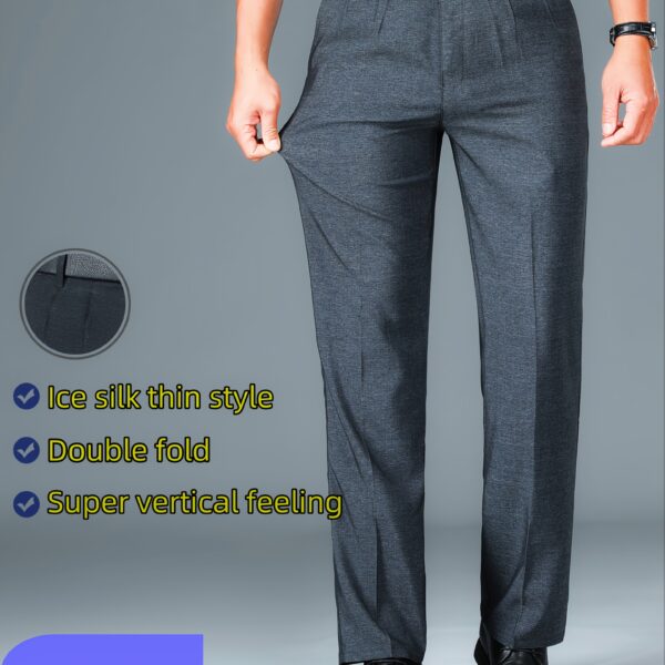 Lightweight Embroidered Men's Summer Business Pants in a stylish modern design, perfect for summer business attire.