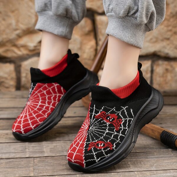 Newness Web-Slinger Spider Kid Shoes: Stylish and comfortable sneakers for kids, featuring a spider-web design.